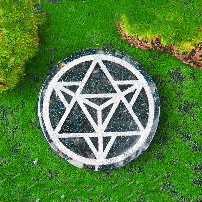 Olivenorma Metatron's Cube Natural Stone Resin Decoration - 10cm - image 0