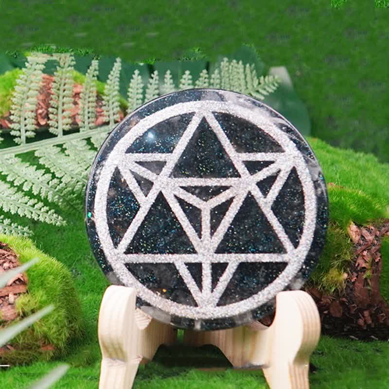 Olivenorma Metatron's Cube Natural Stone Resin Decoration - image 3