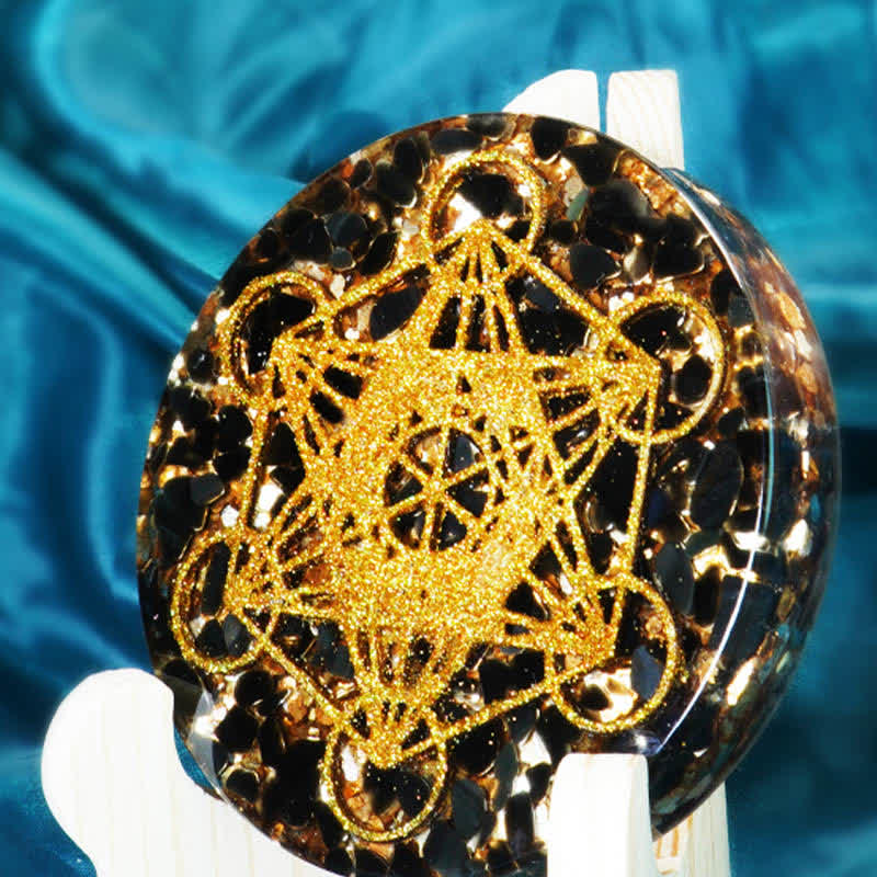 Olivenorma Metatron's Cube Natural Garnet Resin Decoration - image 1