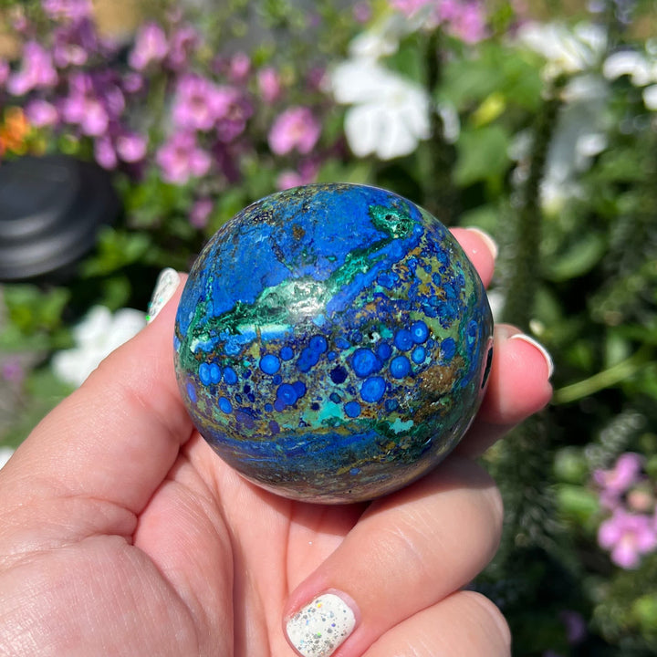 Olivenorma Natural Azurite Crystal Sphere - 6-7cm - image 0