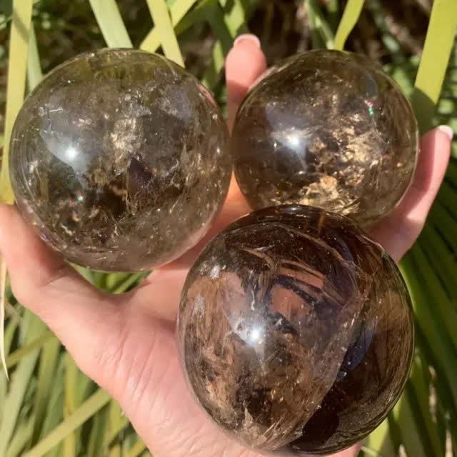 Olivenorma Natural Smoky Quartz Crystal Sphere - image 3