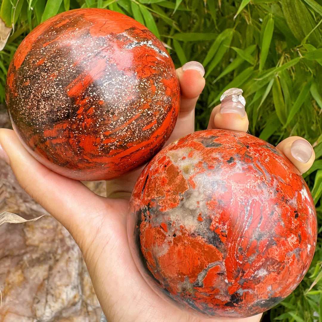 Olivenorma Natural Red Jasper Crystal Sphere - image 3