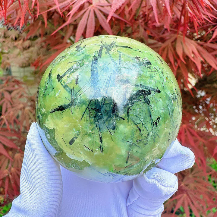 Olivenorma Natural Prehnite Crystal Sphere - Random Size Approx 1000g - image 0