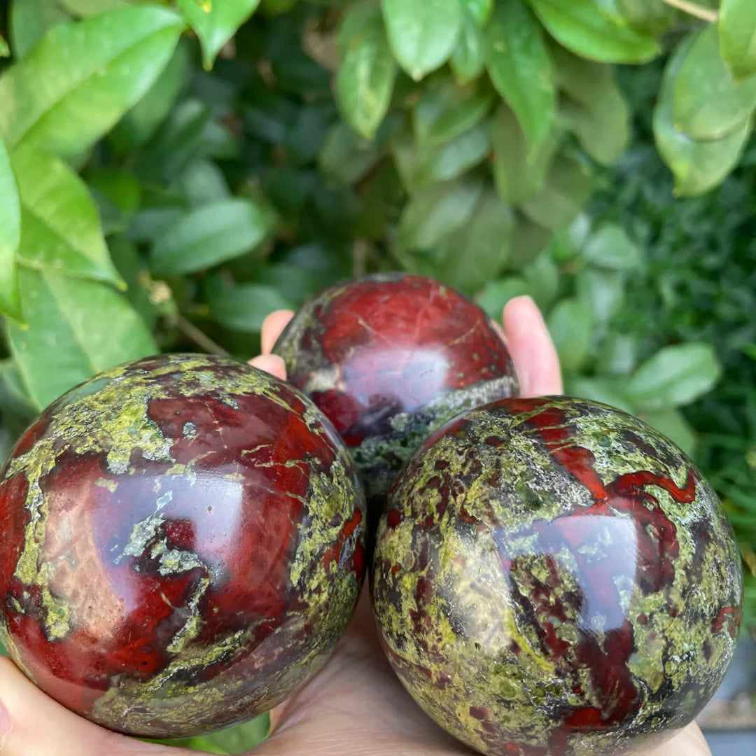 Olivenorma Natural Dragon Blood Stone Crystal Sphere - image 2
