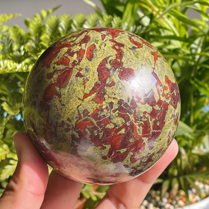 Olivenorma Natural Dragon Blood Stone Crystal Sphere - Random Size Approx 1000g - image 0
