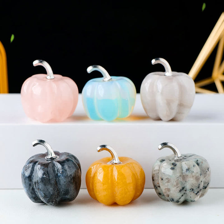 Olivenorma Natural Crystal Pumpkin Carving Gemstone Decoration - image 0