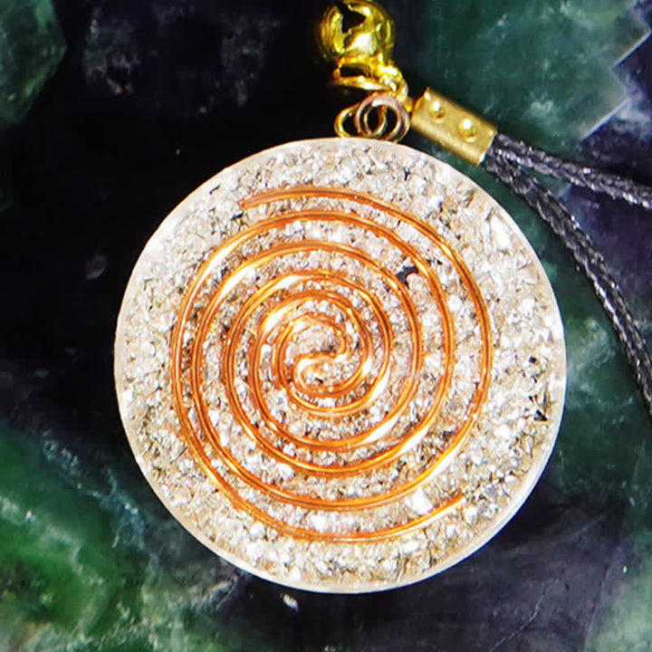 Olivenorma Natural Charoite Clear Crystal Hematite Orgone Necklace - image 1