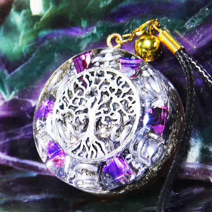Olivenorma Natural Charoite Clear Crystal Hematite Orgone Necklace - Pendant Ornaments - image 0