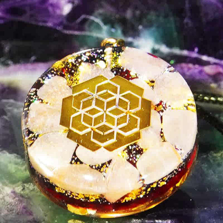 Olivenorma Natural Garnet Sun Stone Orgone Necklace - Pendant Ornaments - image 0