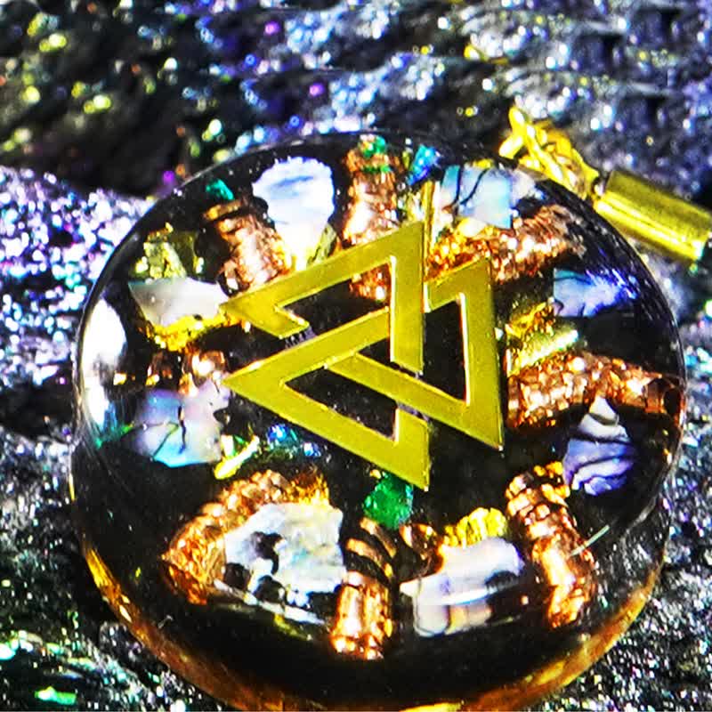 Olivenorma Black Tourmaline Nacre Hematite Orgone Necklace - image 3