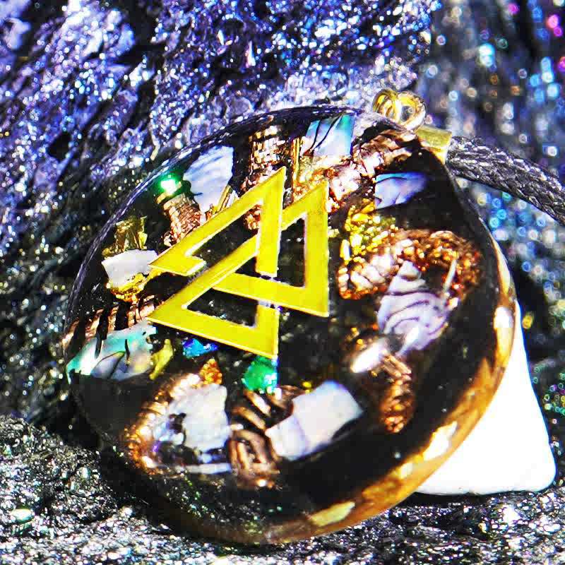 Olivenorma Black Tourmaline Nacre Hematite Orgone Necklace - image 1