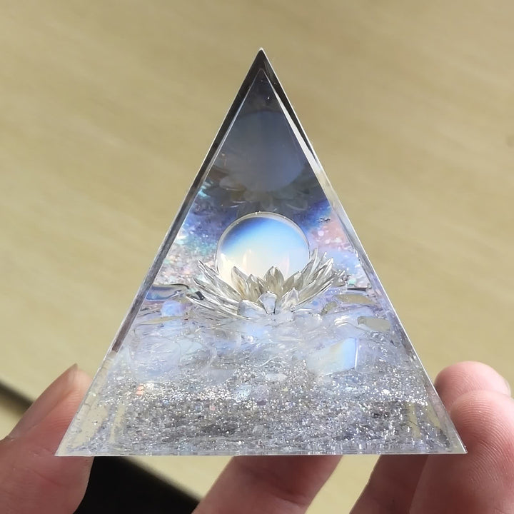 Olivenorma Natural Lotus Opalite Orgone Pyramid - image 5