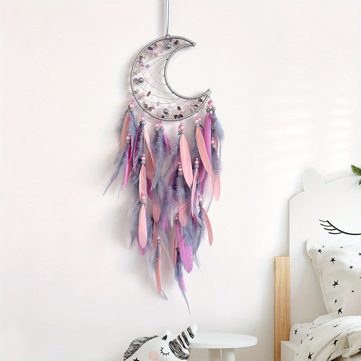 Olivenorma Moon Purple Pink Feather Dream Catcher - image 5