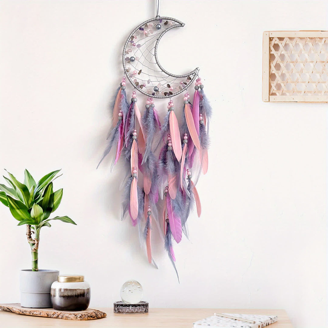 Olivenorma Moon Purple Pink Feather Dream Catcher - image 6