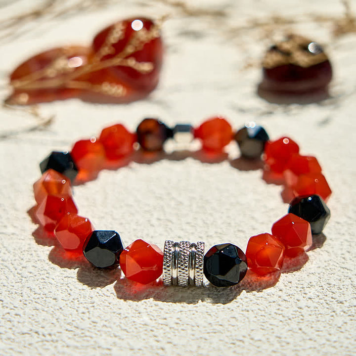Olivenorma Natural Black Onyx Carnelian Beaded Bracelet - image 2