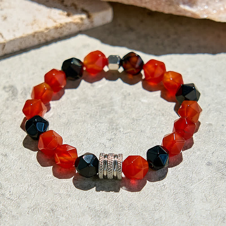 Olivenorma Natural Black Onyx Carnelian Beaded Bracelet - image 3