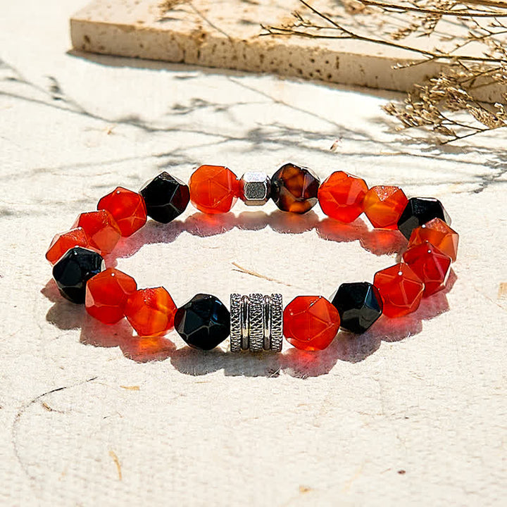 Olivenorma Natural Black Onyx Carnelian Beaded Bracelet - image 4