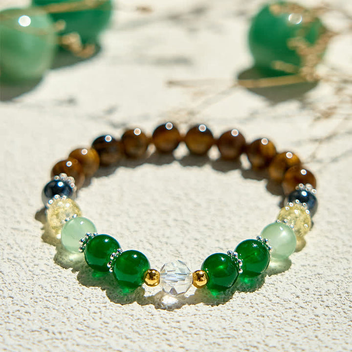 Olivenorma Natural Tiger Eye Green Aventurine Beaded Bracelet - image 2
