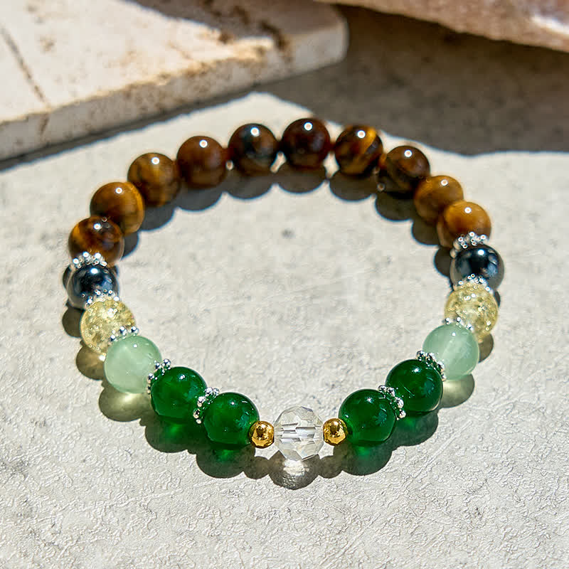 Olivenorma Natural Tiger Eye Green Aventurine Beaded Bracelet - image 3
