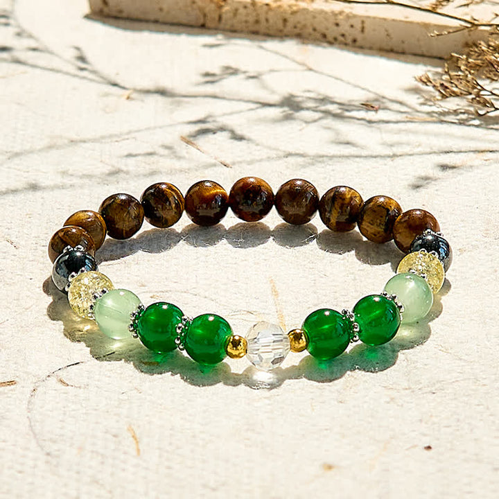 Olivenorma Natural Tiger Eye Green Aventurine Beaded Bracelet - Natural Stone - image 0
