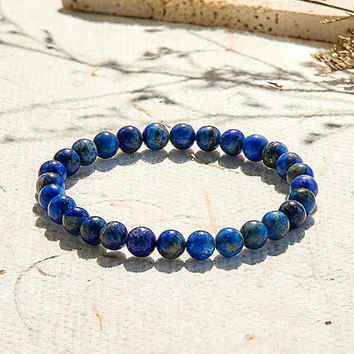 Olivenorma Natural 6mm Lapis Lazuli Beaded Bracelet - Lapis Lazuli - image 0