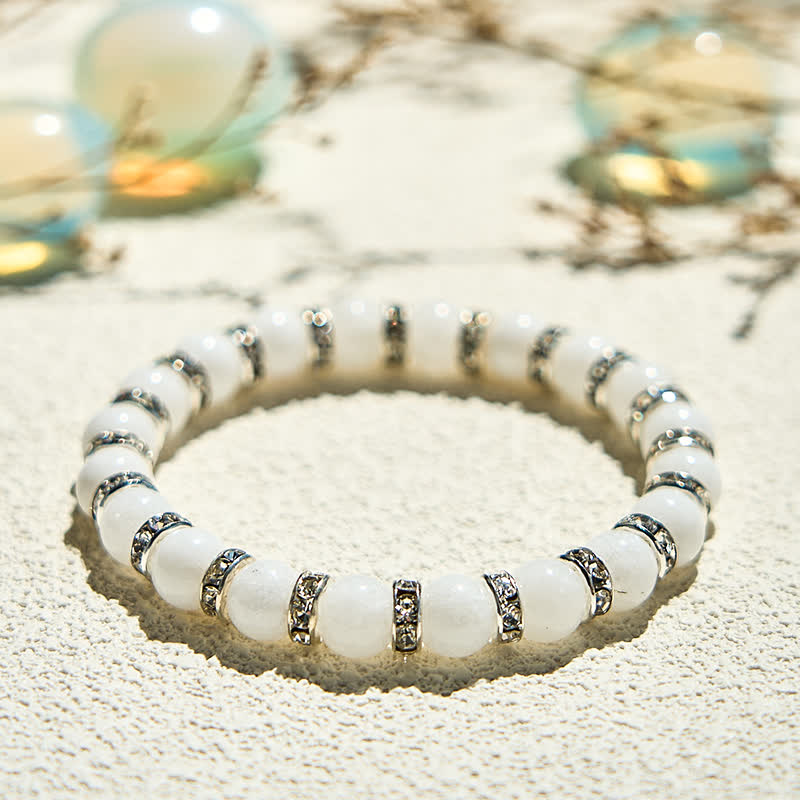 Olivenorma Natural White Jade Beaded Bracelet - image 2