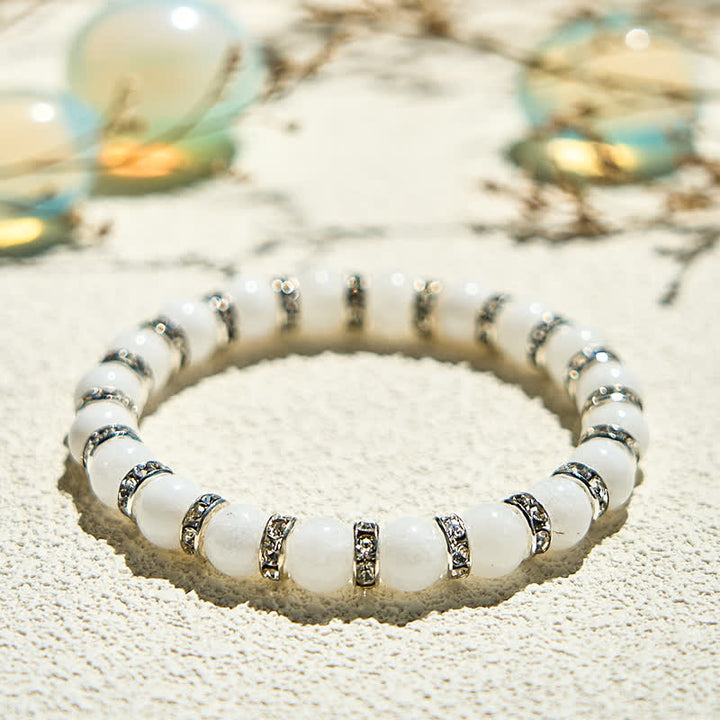 Olivenorma Natural White Jade Beaded Bracelet - image 2