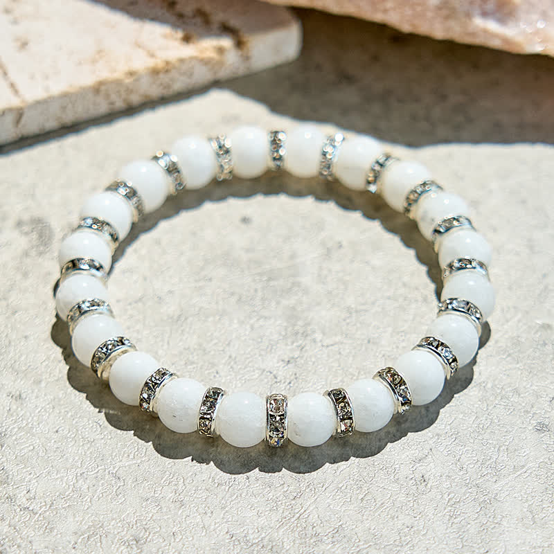 Olivenorma Natural White Jade Beaded Bracelet - image 3