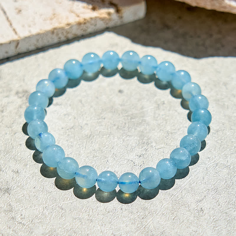 Olivenorma 7-14mm Natural Aquamarine Beaded Bracelet - image 3