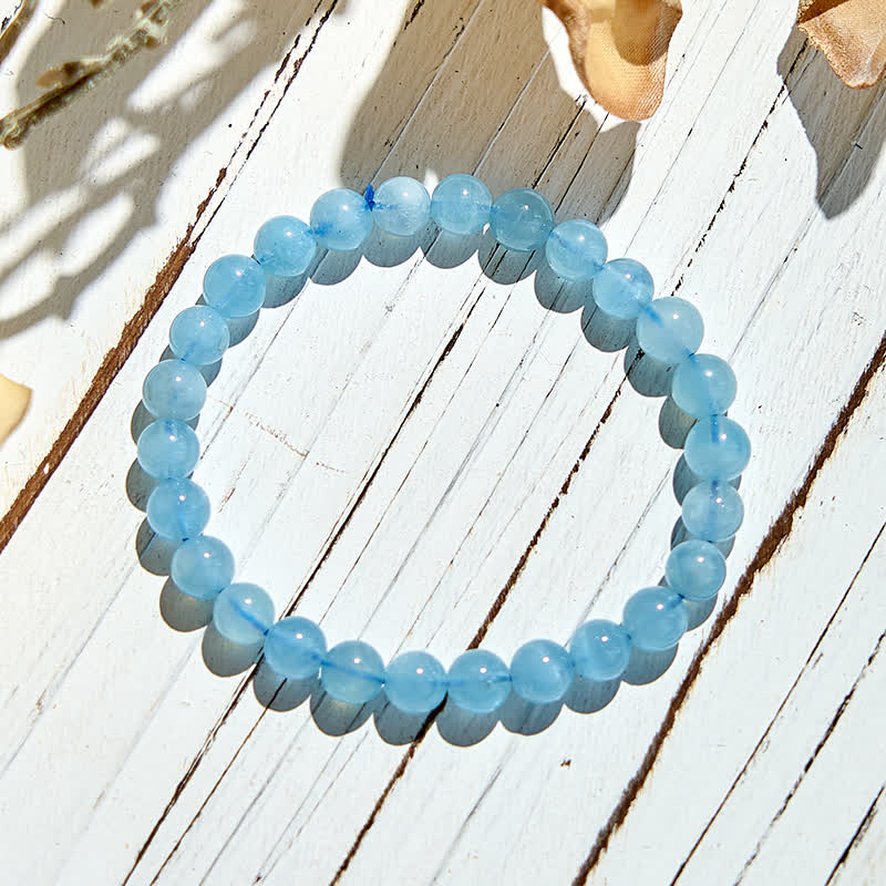 Olivenorma 7-14mm Natural Aquamarine Beaded Bracelet - image 4