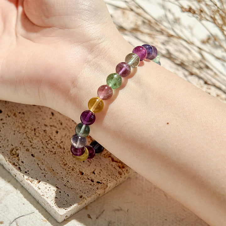 Olivenorma Natural Rainbow Fluorite Beaded Bracelet - image 1