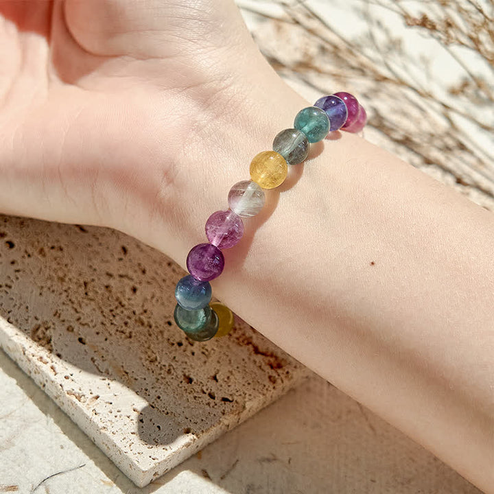 Olivenorma Natural Rainbow Fluorite Beaded Bracelet - image 3