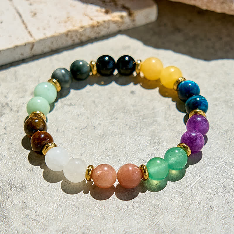 Olivenorma 10 Types of Natural Stone Beads Bracelet - image 3