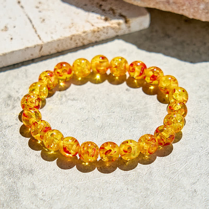 Olivenorma Artificial Flower Amber Beaded Bracelet - image 2
