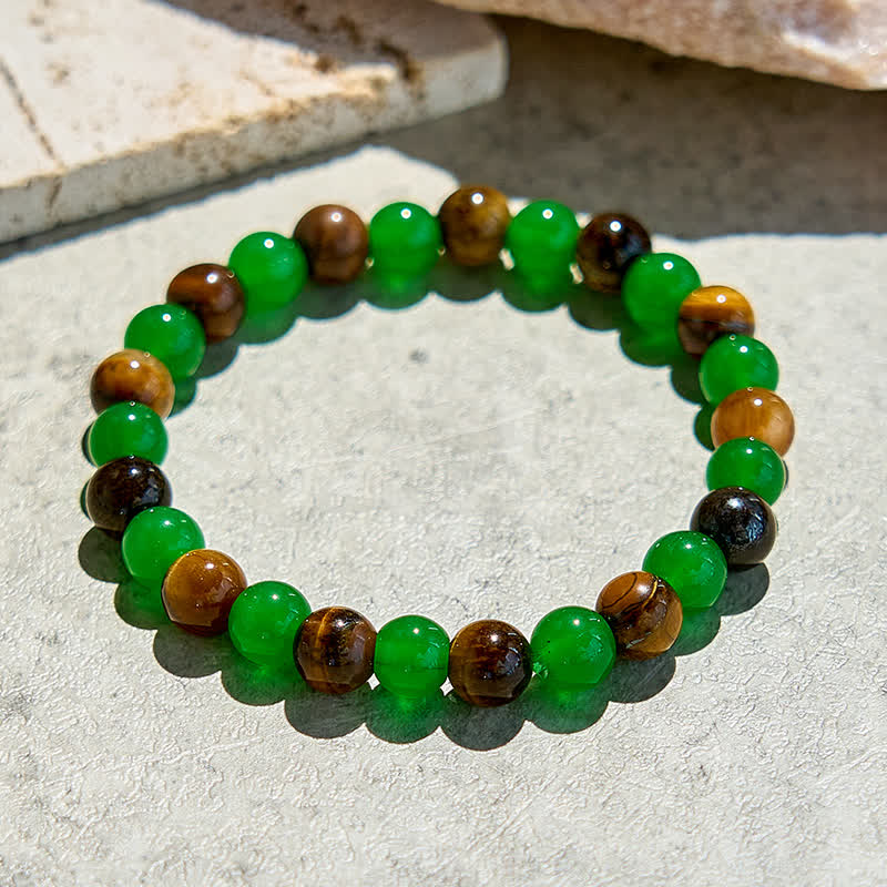 Olivenorma 8mm Green Aventurine Tiger Eye Beaded Bracelet - image 4