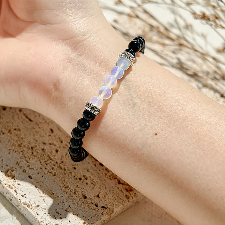 Olivenorma Natural Obsidian Opalite Beaded Bracelet - image 1