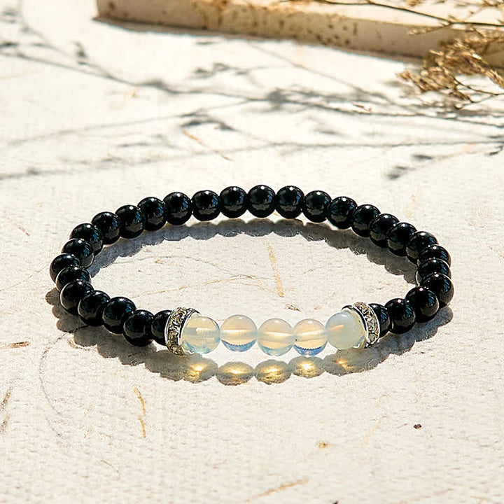 Olivenorma Natural Obsidian Opalite Beaded Bracelet - image 2