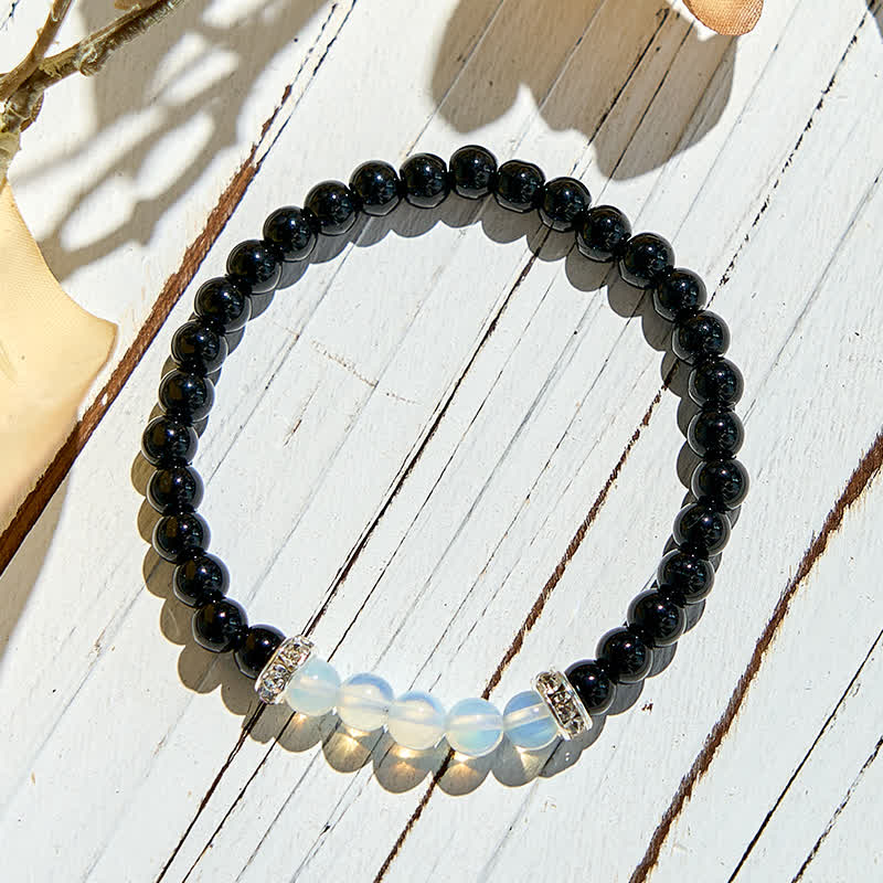 Olivenorma Natural Obsidian Opalite Beaded Bracelet - image 5