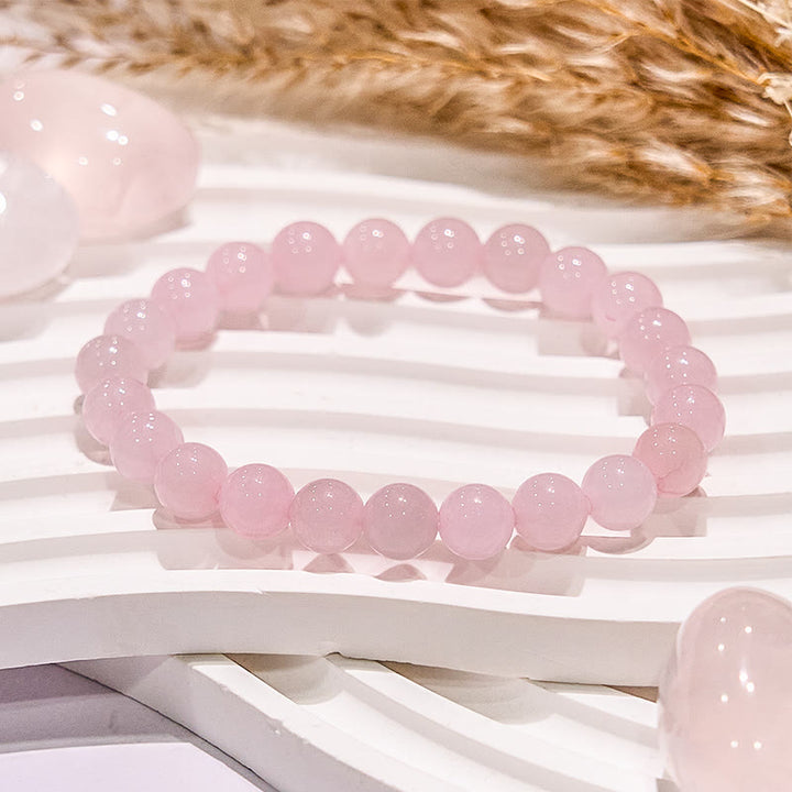 Olivenorma Round Natural Rose Quartz Beaded Bracelet - image 3