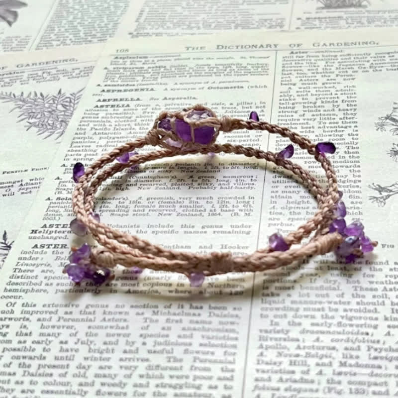 Olivenorma Natural Amethyst Crystal Braided Bracelet - image 2