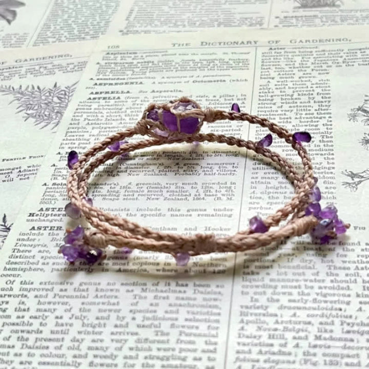 Olivenorma Natural Amethyst Crystal Braided Bracelet - image 2