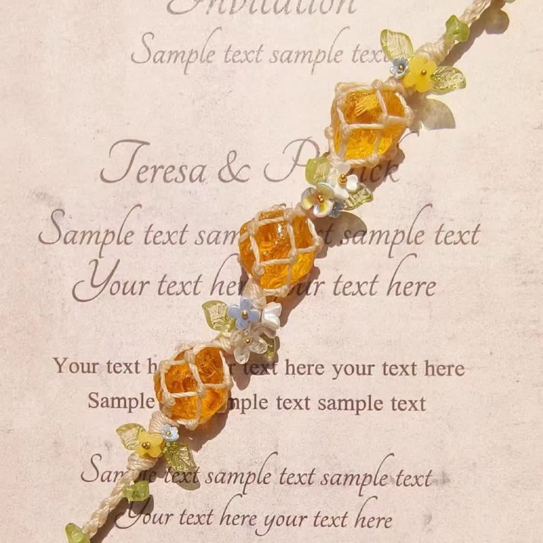 Olivenorma Natural Citrine Peridot Crystal Braided Bracelet - image 4