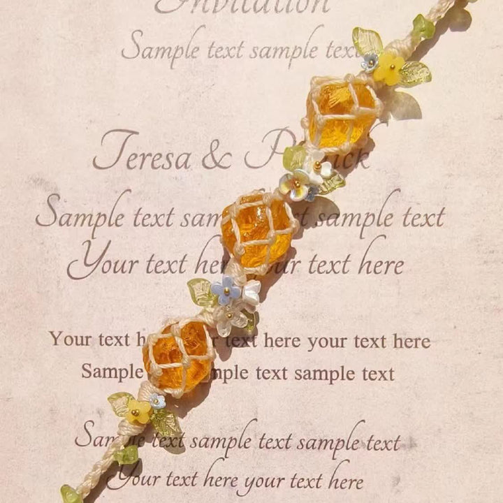 Olivenorma Natural Citrine Peridot Crystal Braided Bracelet - image 4