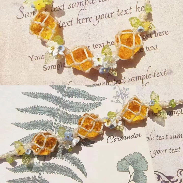 Olivenorma Natural Citrine Peridot Crystal Braided Bracelet - image 6