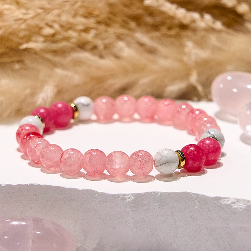 Olivenorma Rose Quartz Yoga Meditation Round Beaded Bracelet - image 4