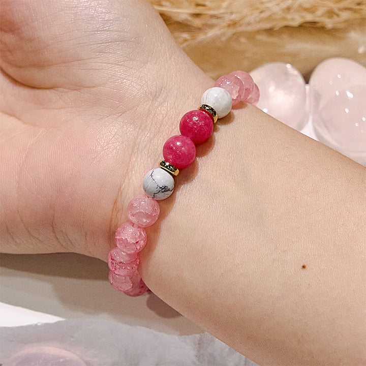 Olivenorma Rose Quartz Yoga Meditation Round Beaded Bracelet - image 1