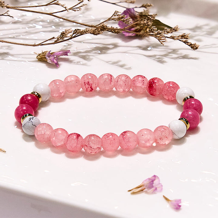 Olivenorma Rose Quartz Yoga Meditation Round Beaded Bracelet - Natural Stone - image 0