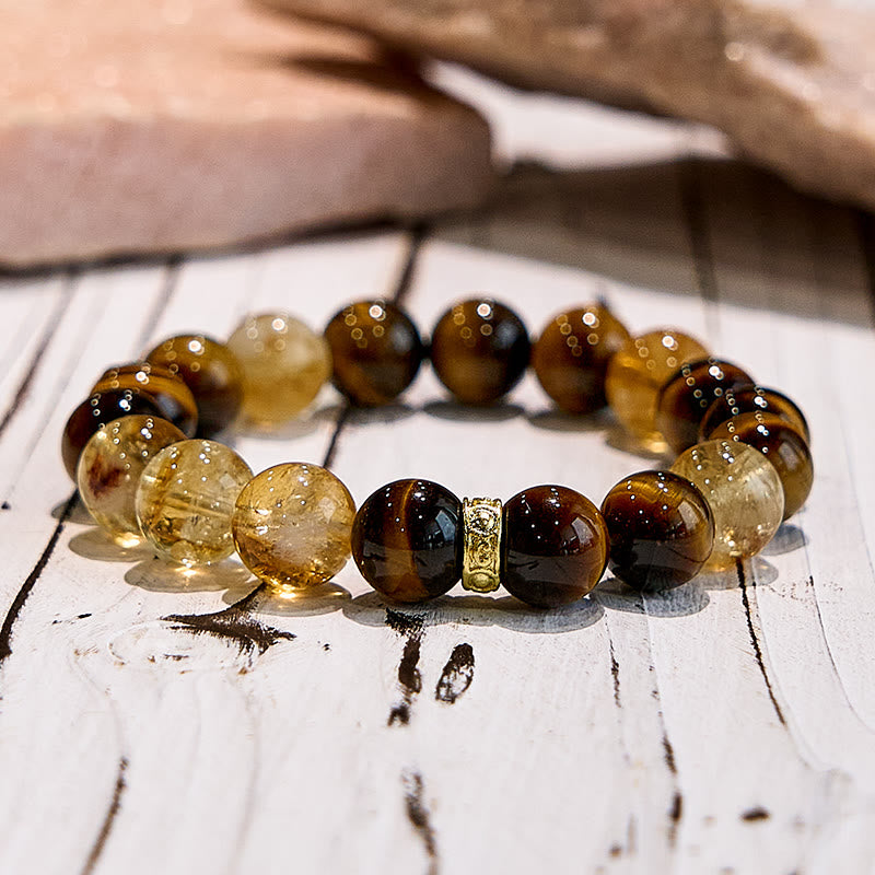 Olivenorma Maillard Style Tiger Eye Citrine Beaded Bracelet - image 4