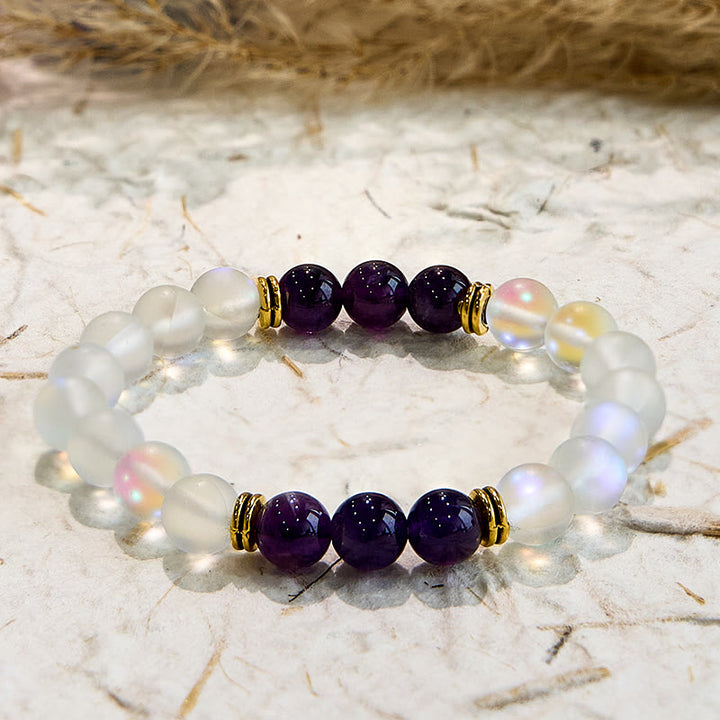 Olivenorma Frosted Glitter Angel Aura Quartz Natural Gem Bracelet - image 2