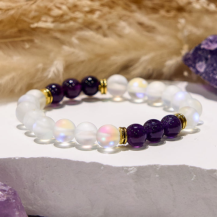 Olivenorma Frosted Glitter Angel Aura Quartz Natural Gem Bracelet - image 4
